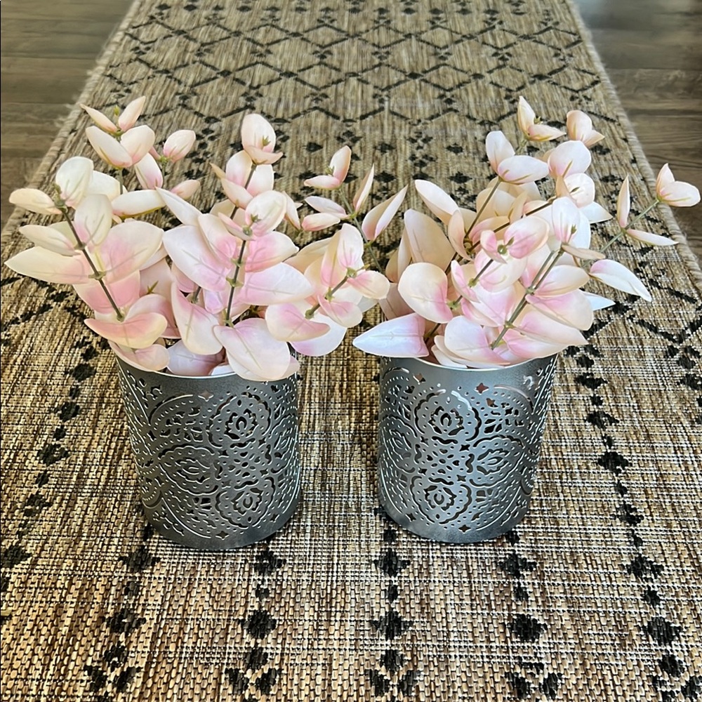 Elegant Pink Floral Arrangement in Silver Vase